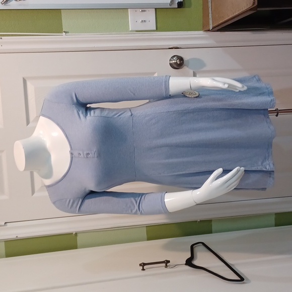 NWT Lg "Proud Blue" 3/4 slv Skater Dress - Picture 8 of 9